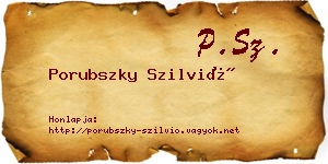 Porubszky Szilvió névjegykártya